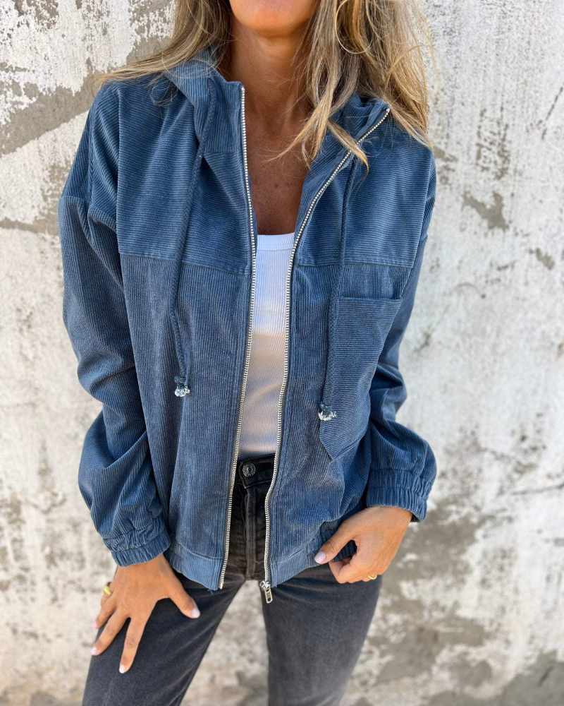 Aveline Breeze Soft Corduroy Zip-Up Jacket