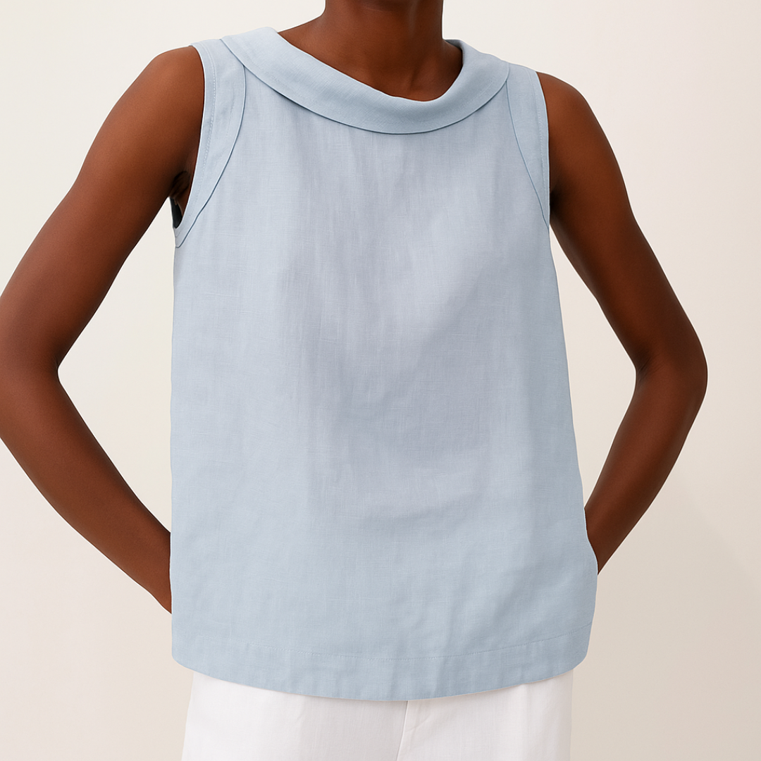 The Isla Pleated Collar Sleeveless Top