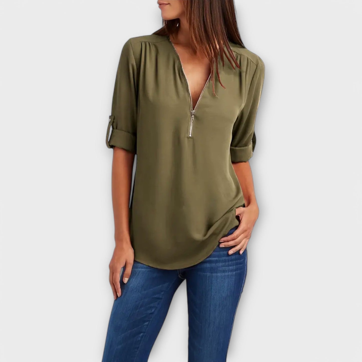 Ruby Relaxed Chic V-Neck Blouse