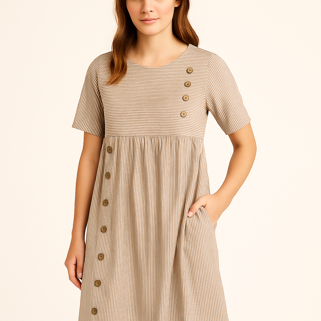 Tahlia Effortless Stripe Midi Dress