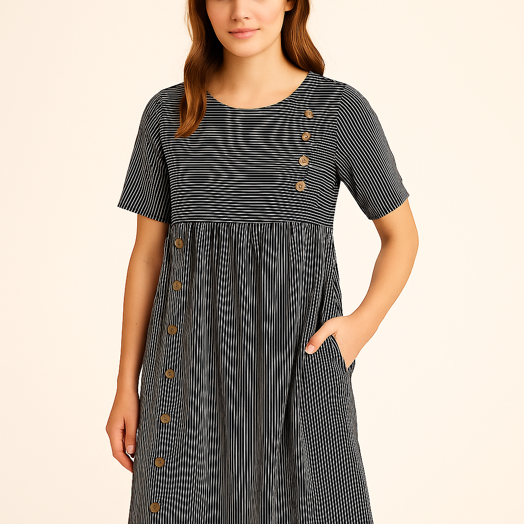 Tahlia Effortless Stripe Midi Dress
