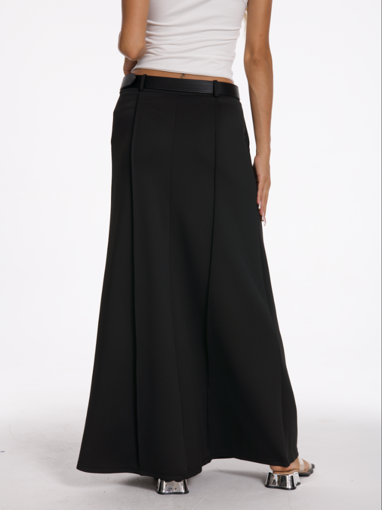 Sophie Ribbed Drape Midi Skirt + FREE Gift