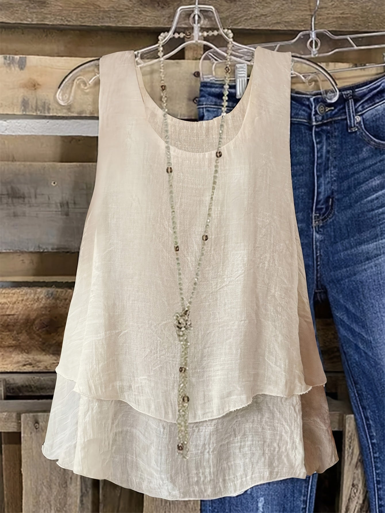 Leonie Layered Tank Top with Ruffle