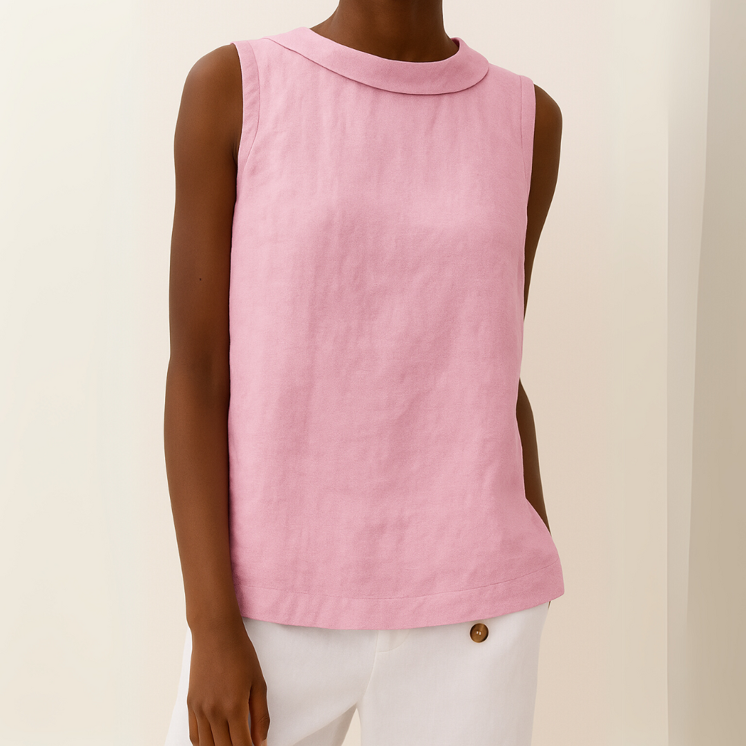 The Isla Pleated Collar Sleeveless Top