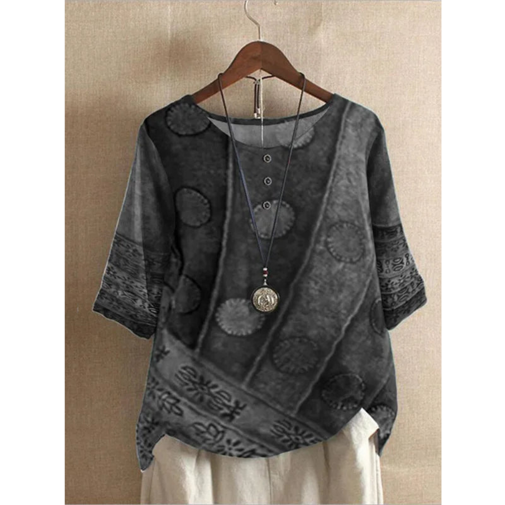 Matilda Boho Colourful Button Top