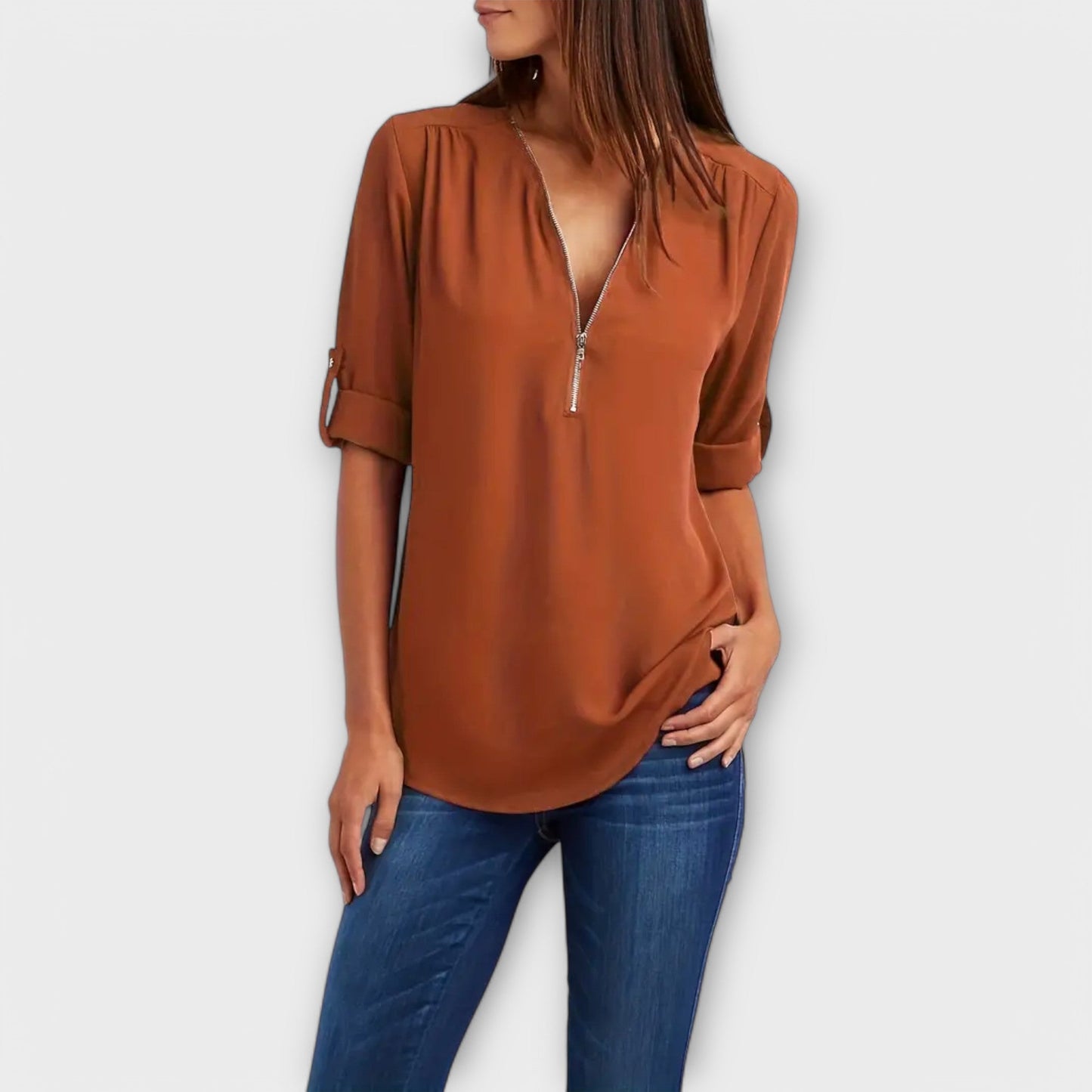 Ruby Relaxed Chic V-Neck Blouse