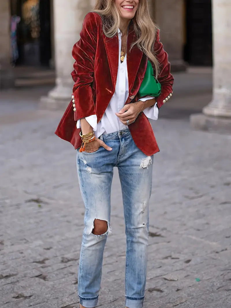 Amelia Velvet Tailored Blazer