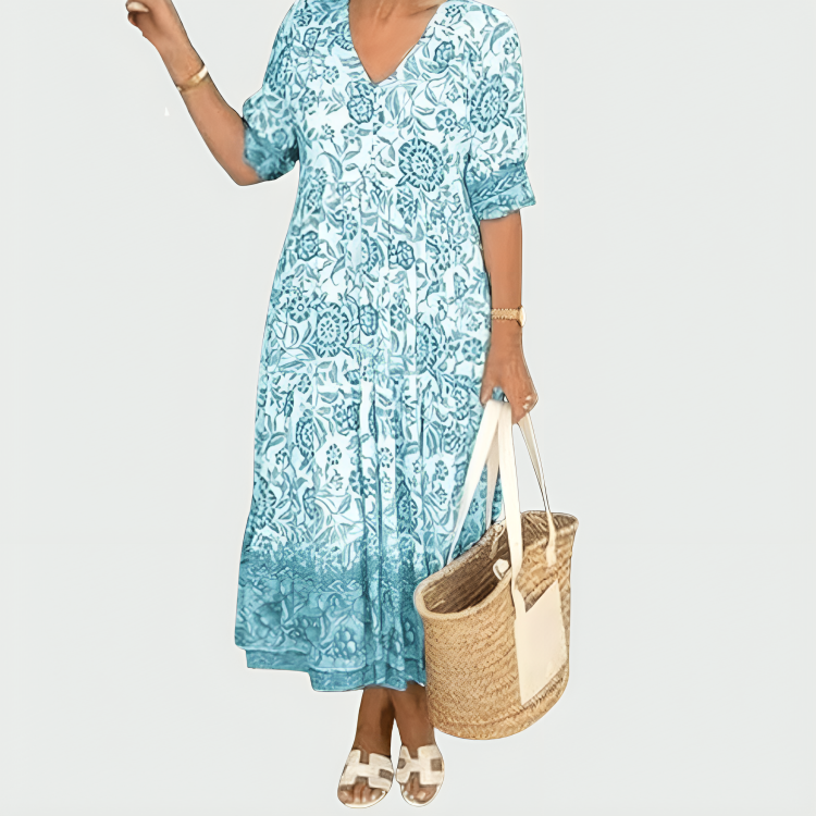 Zara Coastal Cotton Blend Summer Dress
