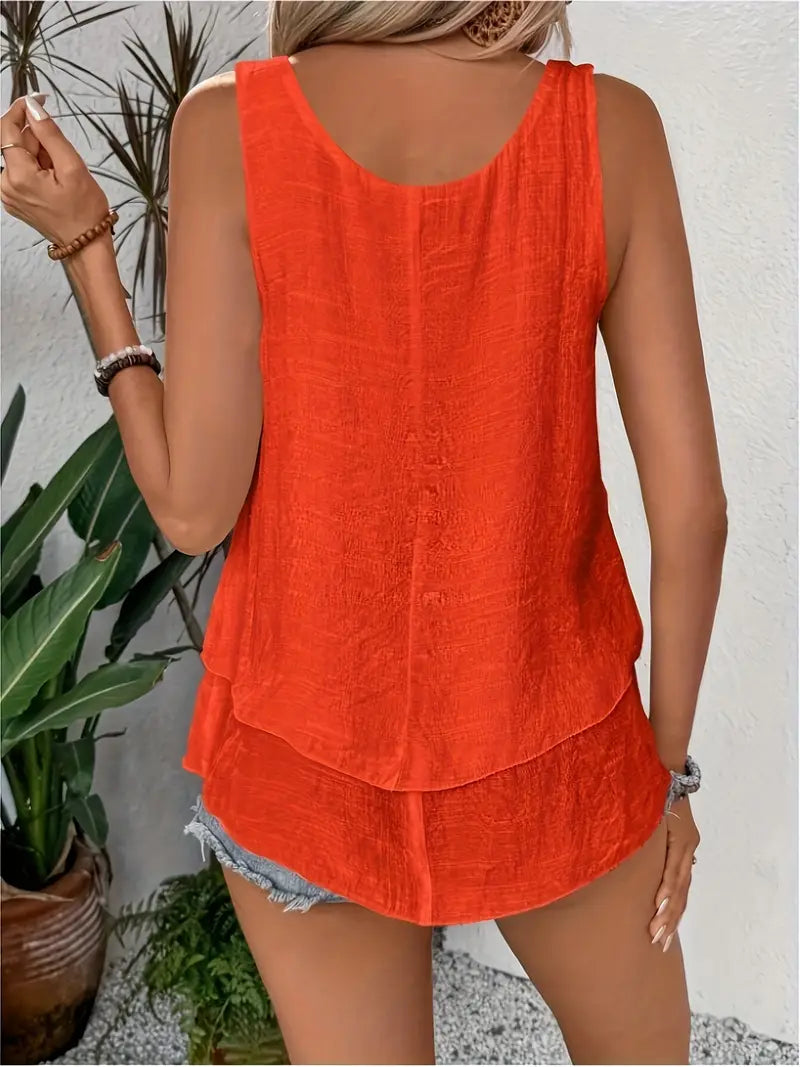 Leonie Layered Tank Top with Ruffle