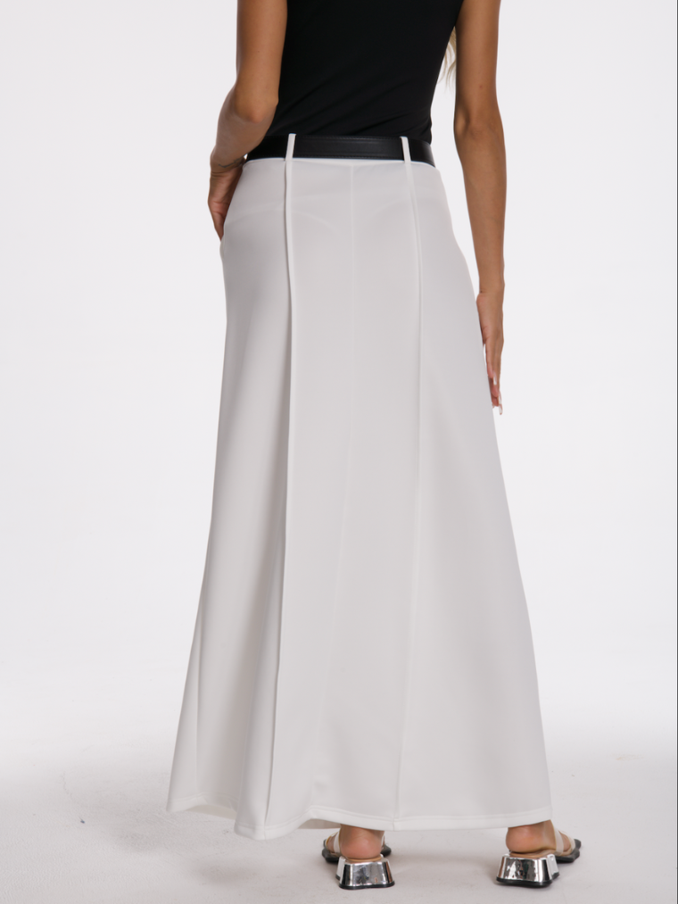 Sophie Ribbed Drape Midi Skirt + FREE Gift