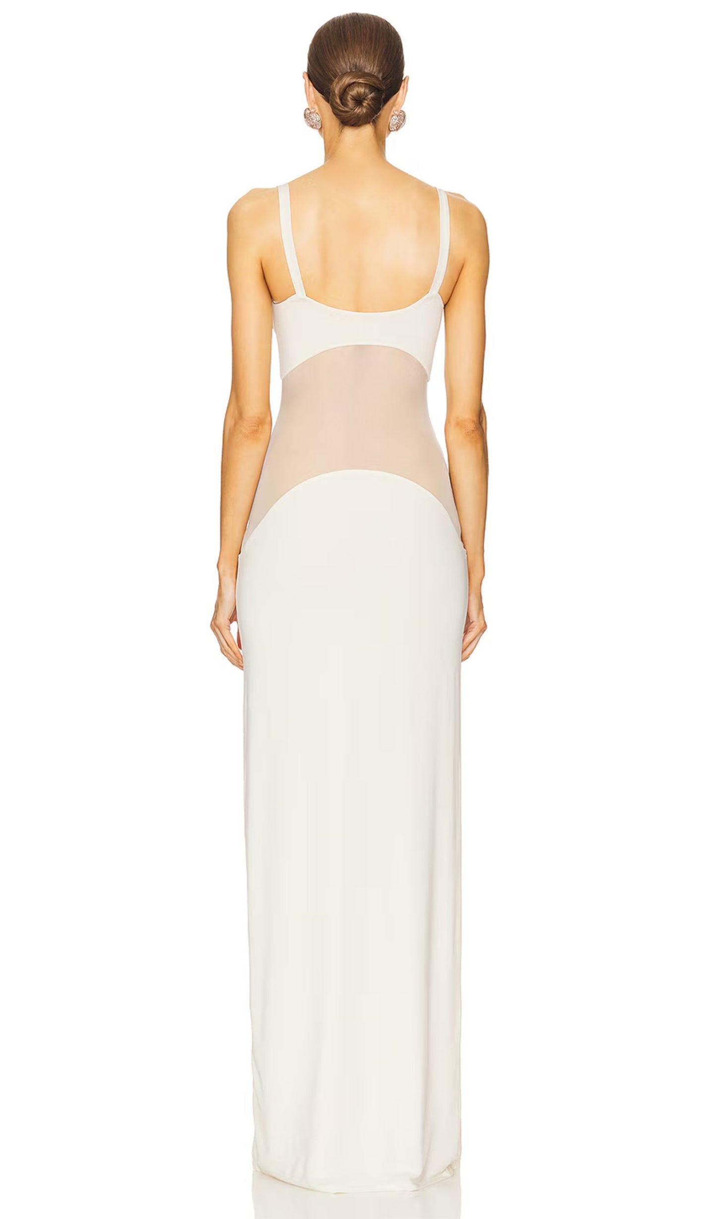 Silhouette Sheer Maxi Dress – Elegant Flow with Layered Lightness