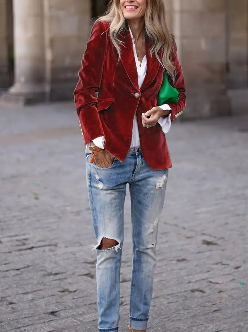 Amelia Velvet Tailored Blazer