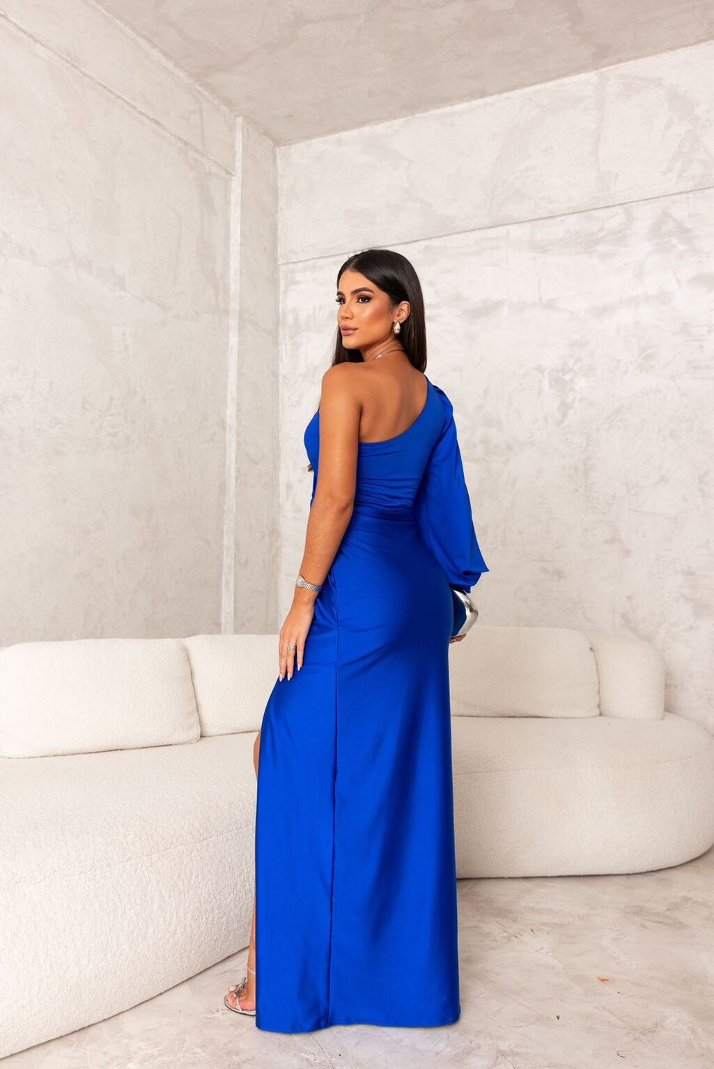 Isabella Satin Elegance One-Shoulder Gown