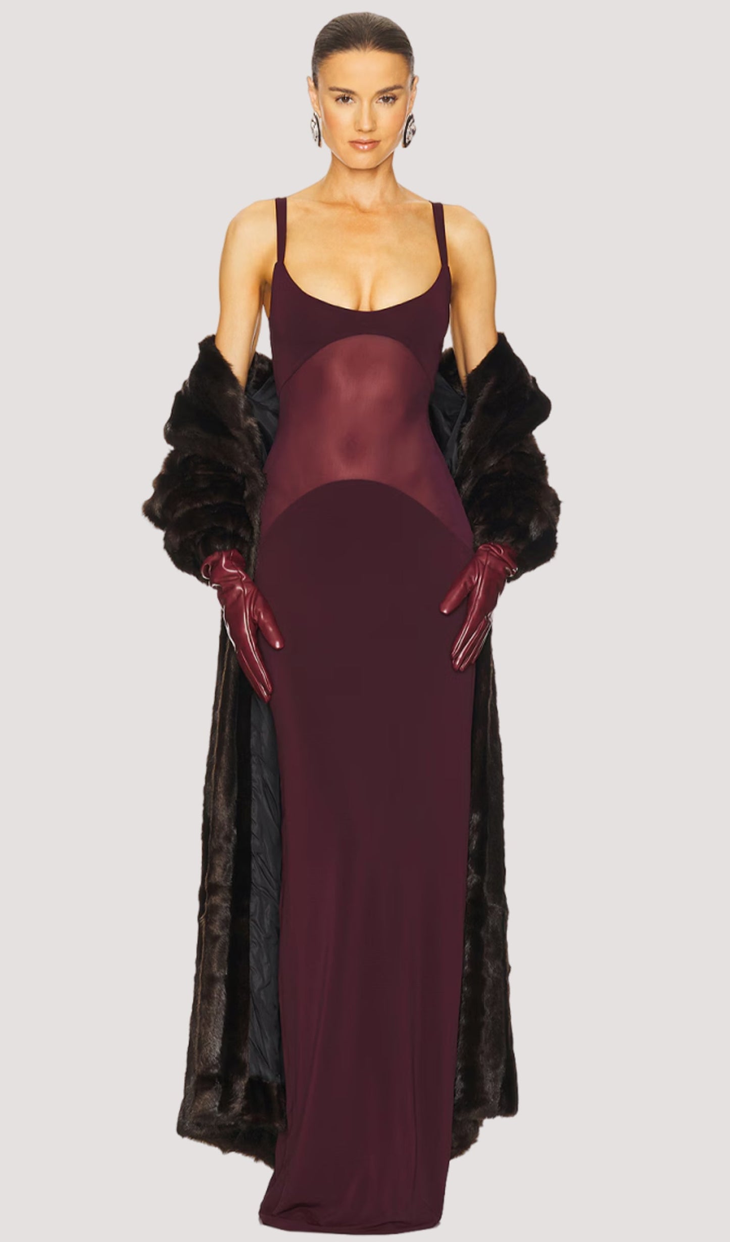 Silhouette Sheer Maxi Dress – Elegant Flow with Layered Lightness
