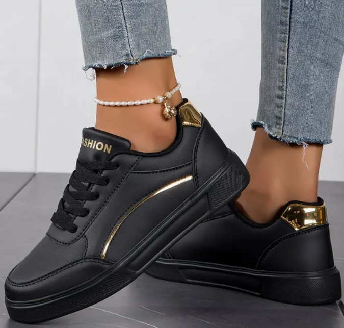 Olivia Orthopedic PU Leather Accent Sneakers