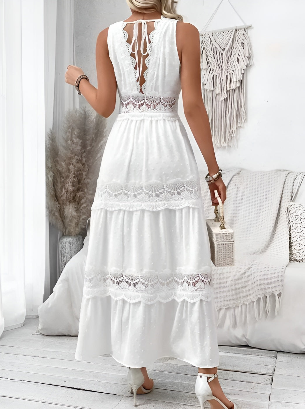 Stylish Summer Dress With Fancy Lace