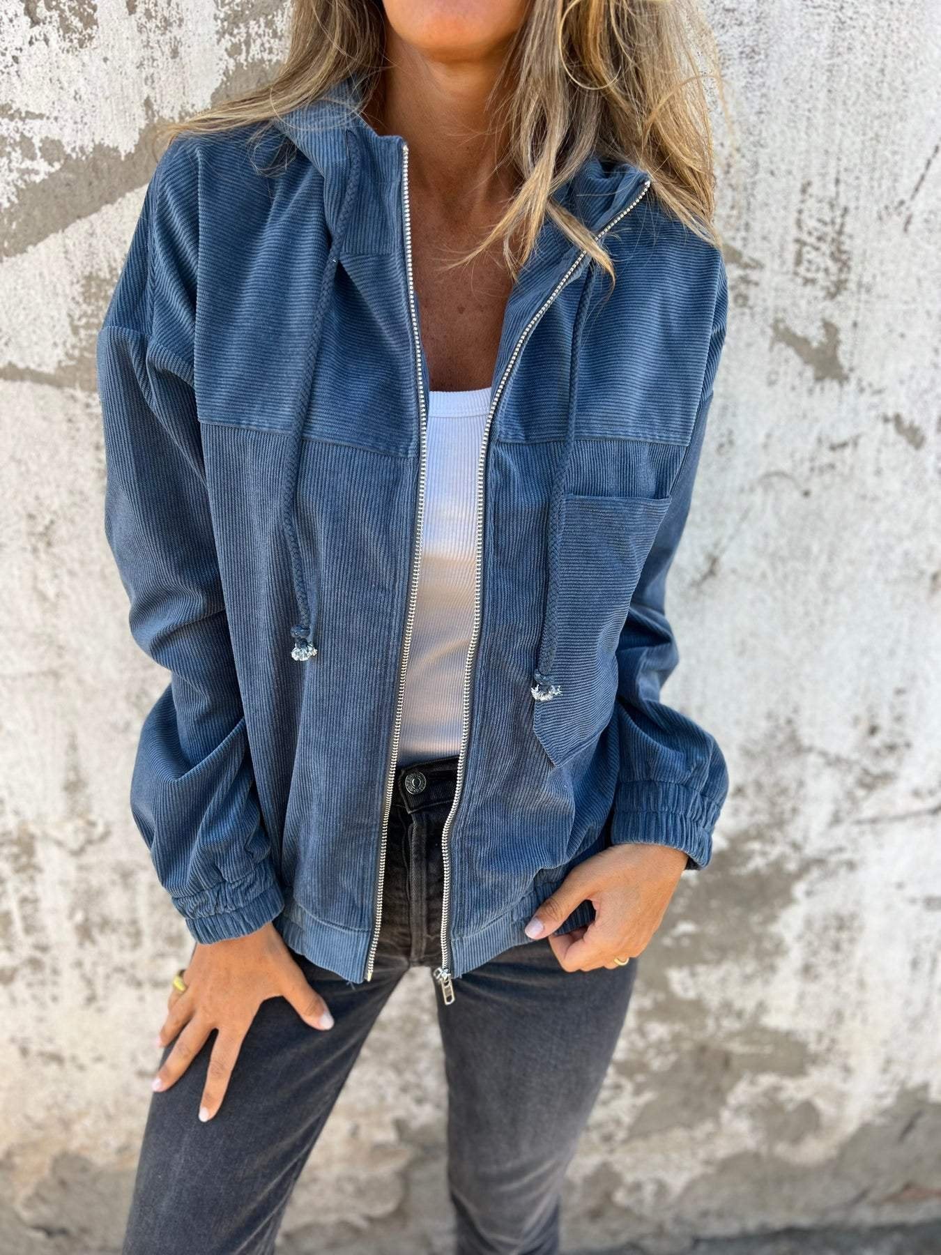 Aveline Breeze Soft Corduroy Zip-Up Jacket