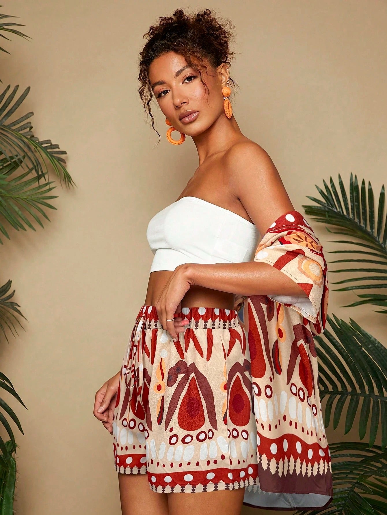 Zoe Fern Linen-Blend Shorts Set