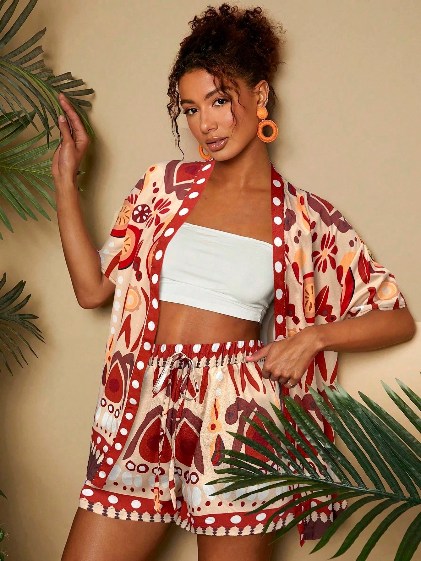 Zoe Fern Linen-Blend Shorts Set