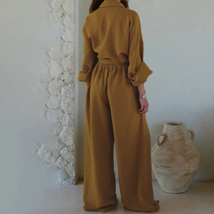 Harper Linen Blend Oversized Shirt & Trousers Set