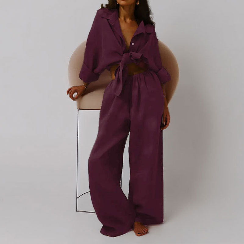 Harper Linen Blend Oversized Shirt & Trousers Set