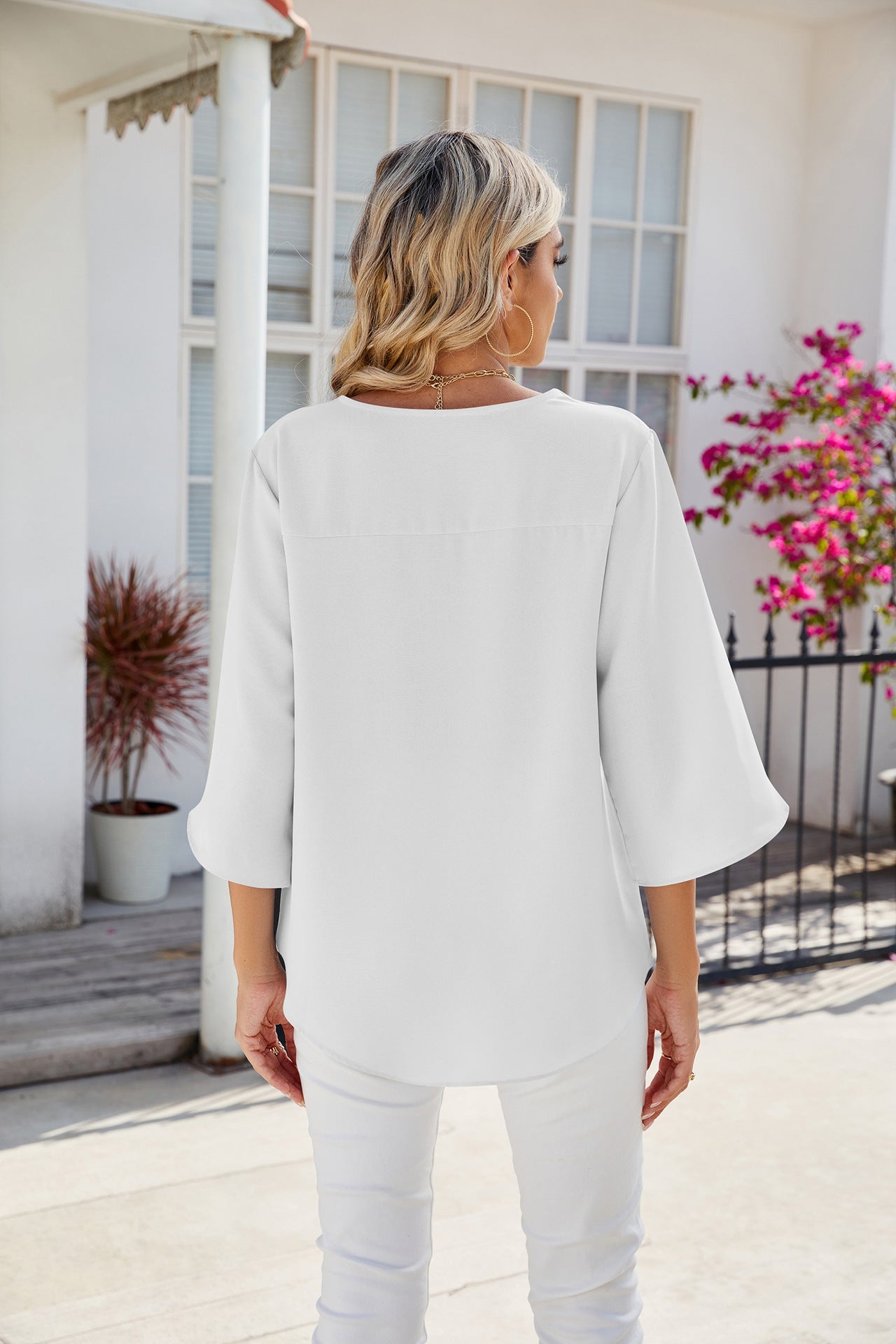 Evie Flowy Split Sleeve Summer Blouse