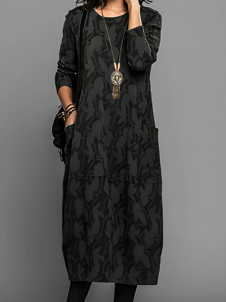 Isla Winter Chic Pocket Jacquard Dress