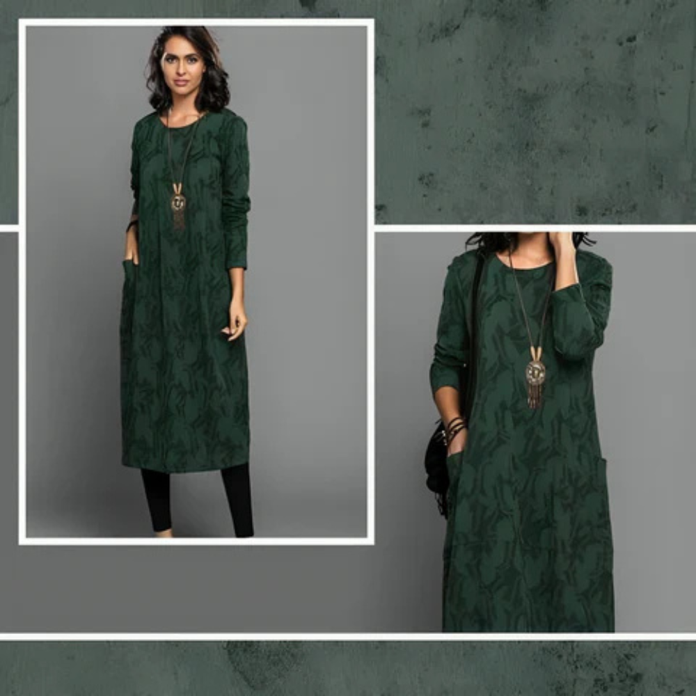 Isla Winter Chic Pocket Jacquard Dress