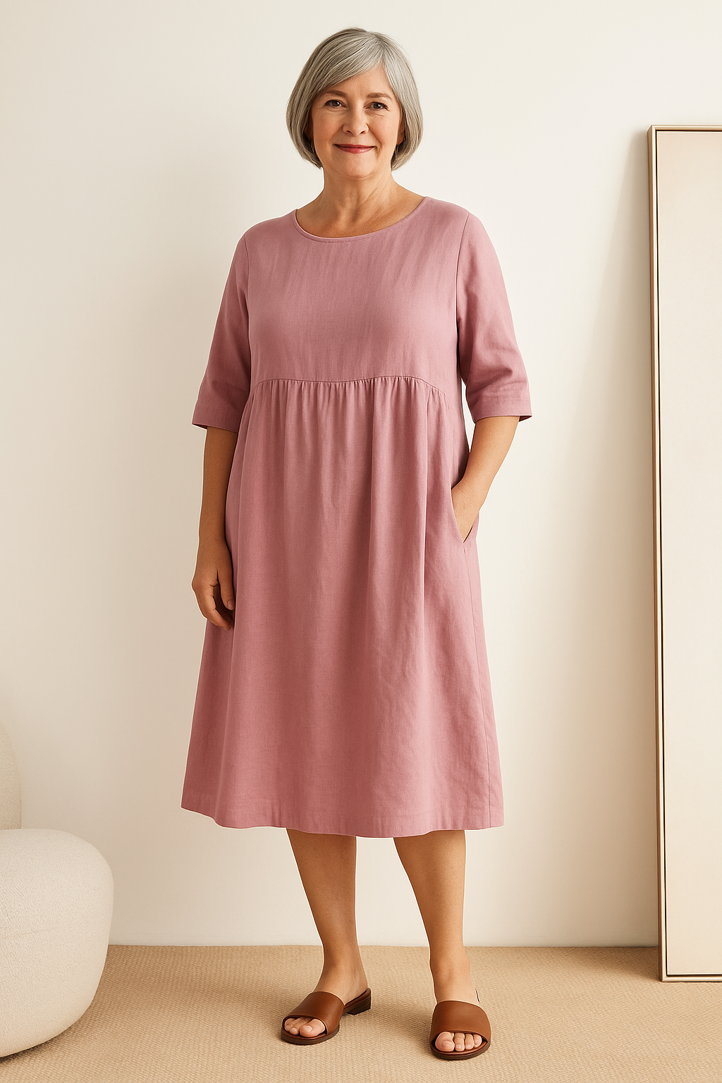 Eloise Easy-Care Cotton Day Dress
