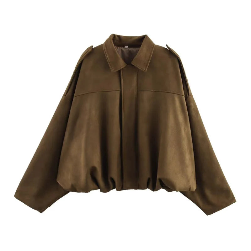 Suede Street Bomber – Soft-Touch Outerwear with Urban Edge