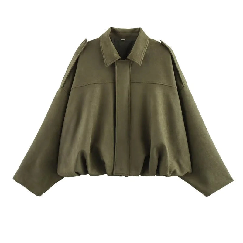 Suede Street Bomber – Soft-Touch Outerwear with Urban Edge