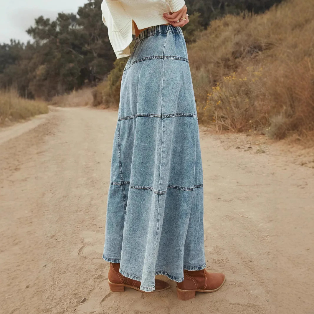 Harper Tiered Denim Skirt
