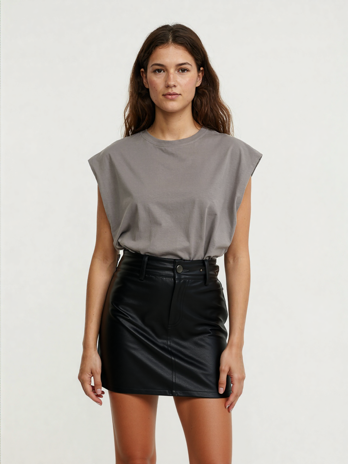 Talia Brooke Low Waist Faux Leather Mini Skirt