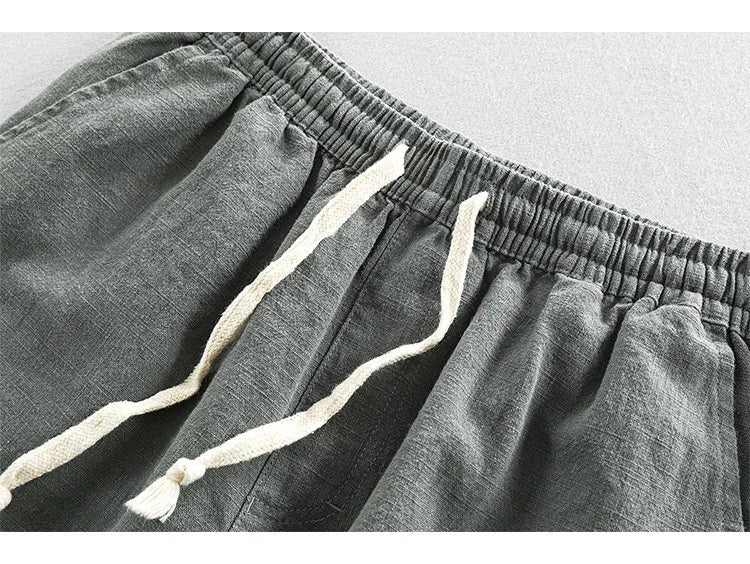 Elodie Cotton Linen Viscose Blend Drawstring Shorts
