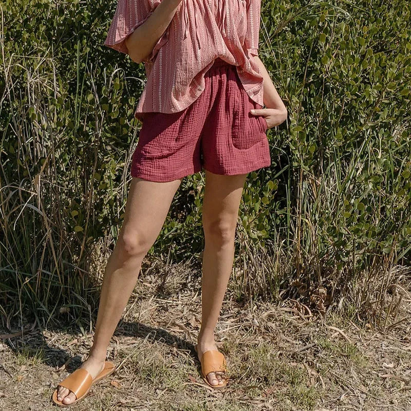 Delphine Breathable Cotton Mid-Thigh Shorts