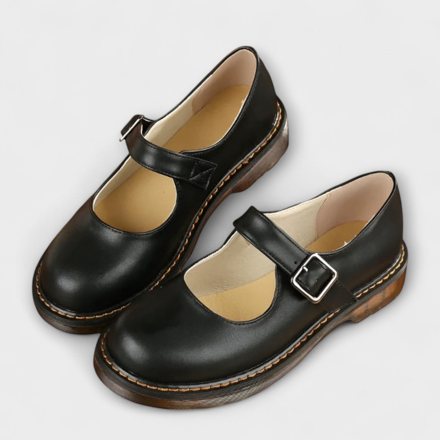 Elegant Leather Comfort Shoes – Cushioned Sole for All-Day Support