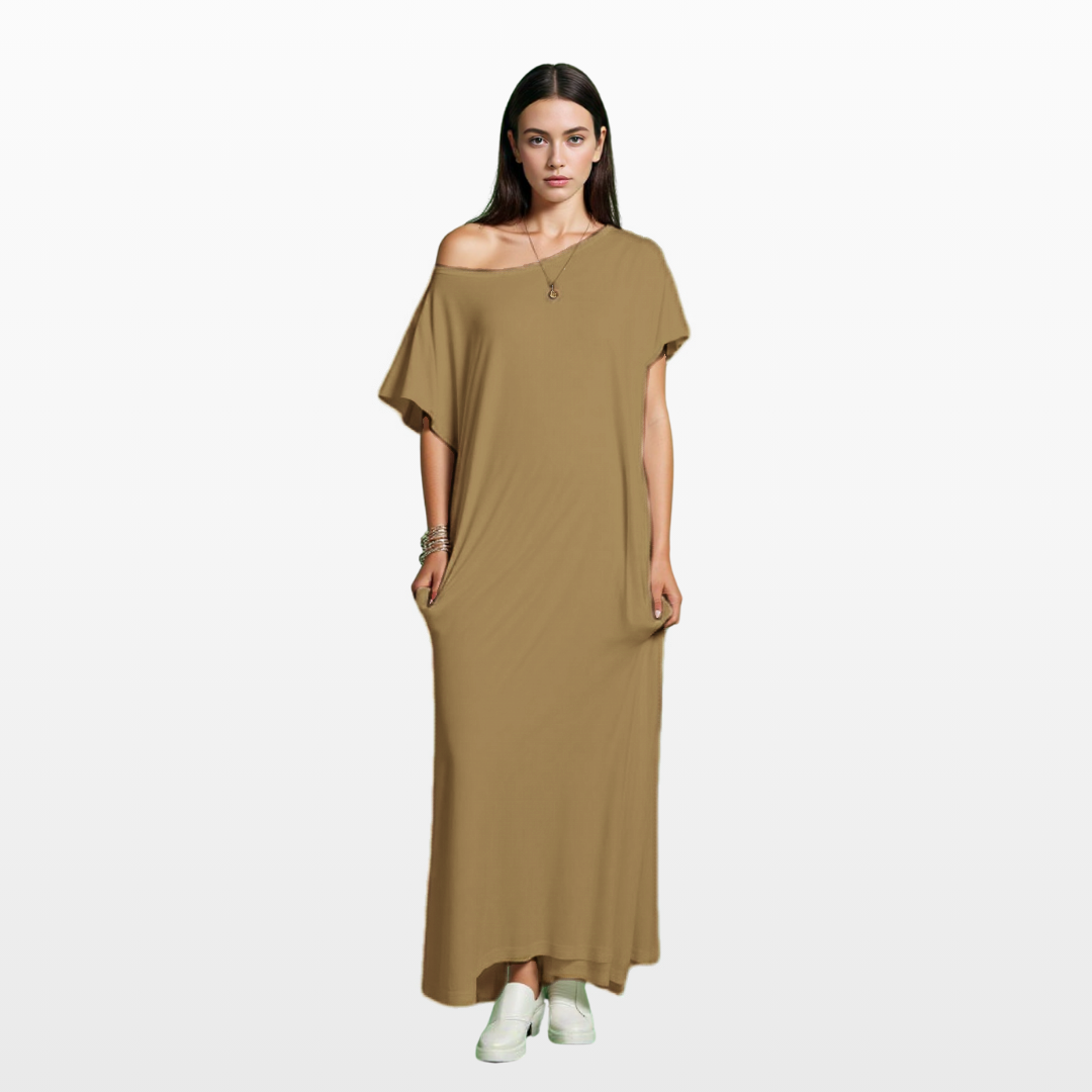 Batwing Lounge Dress – All-Season Comfort with Relaxed Fit