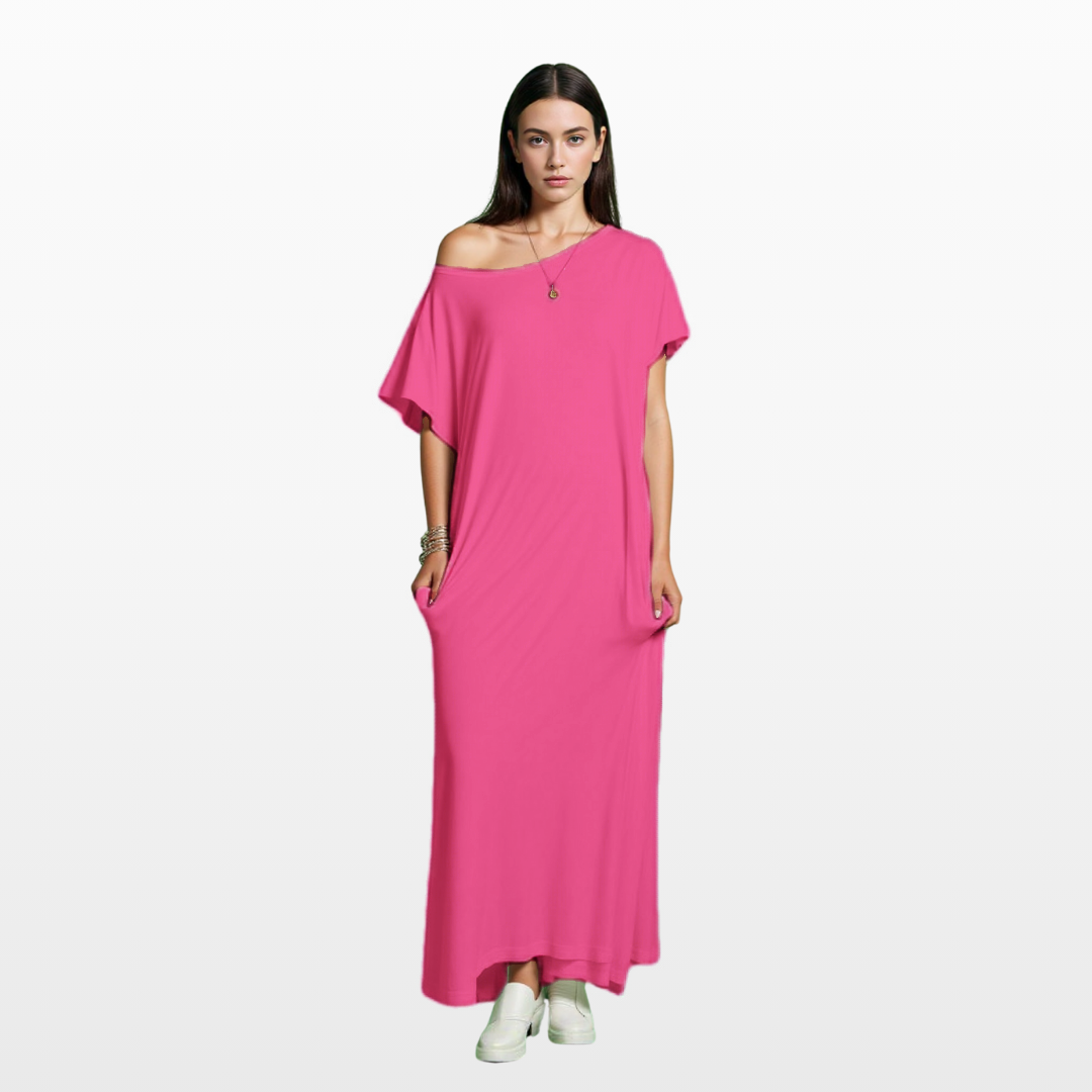 Batwing Lounge Dress – All-Season Comfort with Relaxed Fit