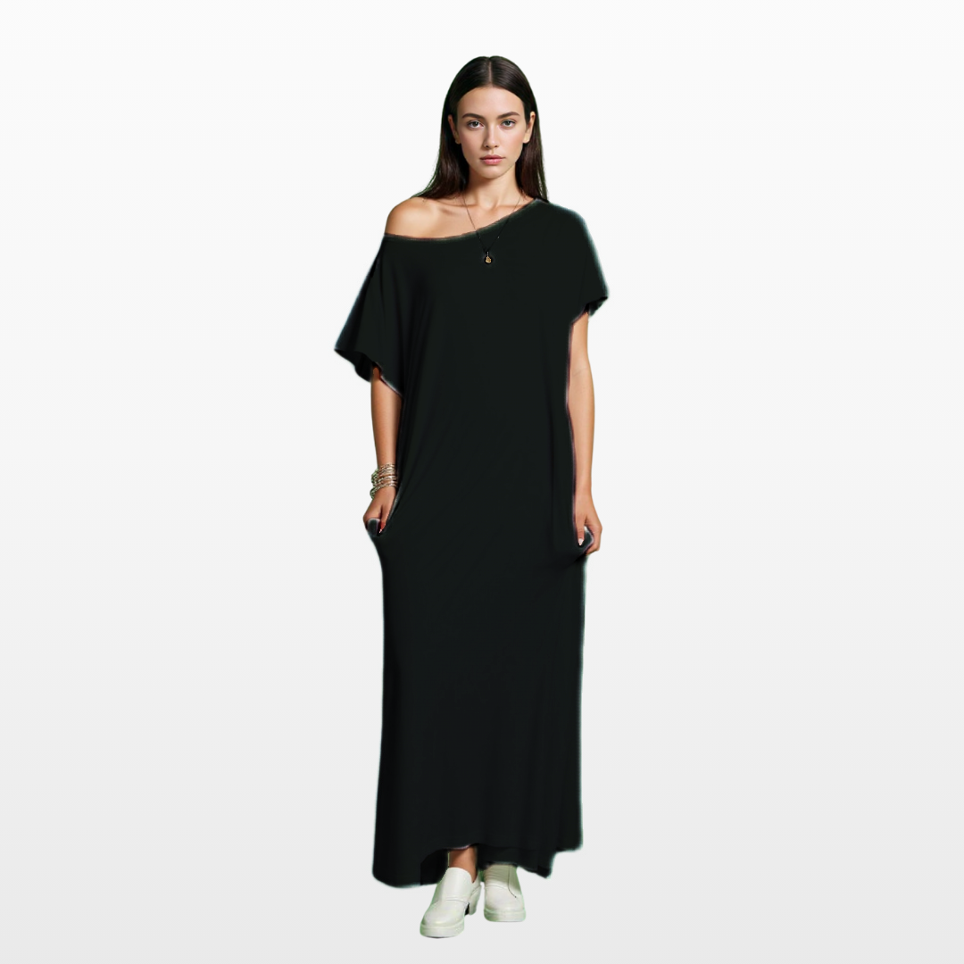 Batwing Lounge Dress – All-Season Comfort with Relaxed Fit