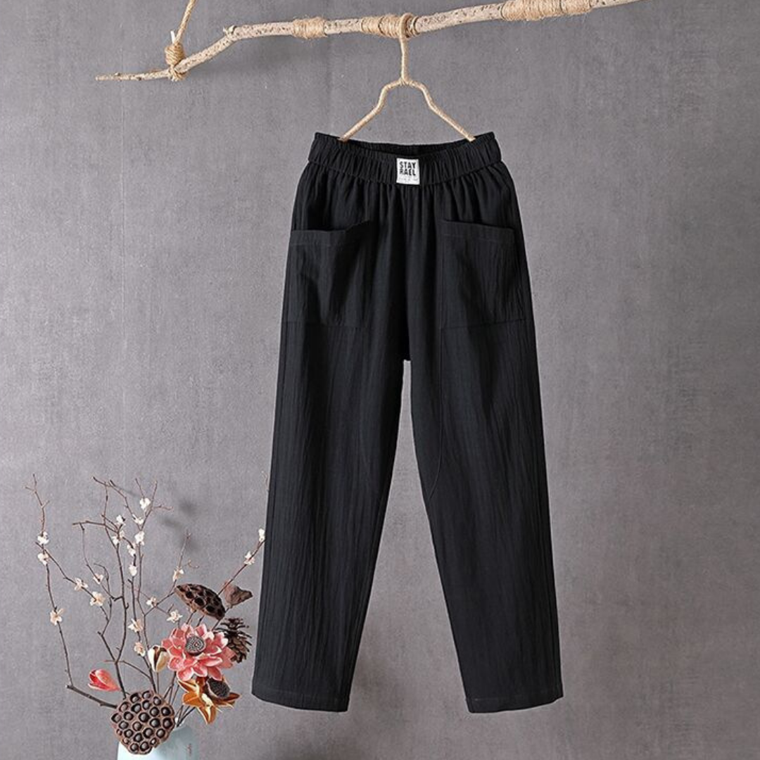 Hannah Ease Linen Pants – Classic Korean Style