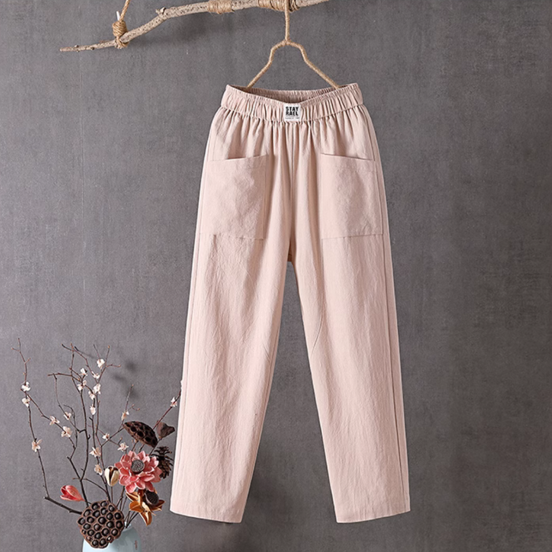 Hannah Ease Linen Pants – Classic Korean Style