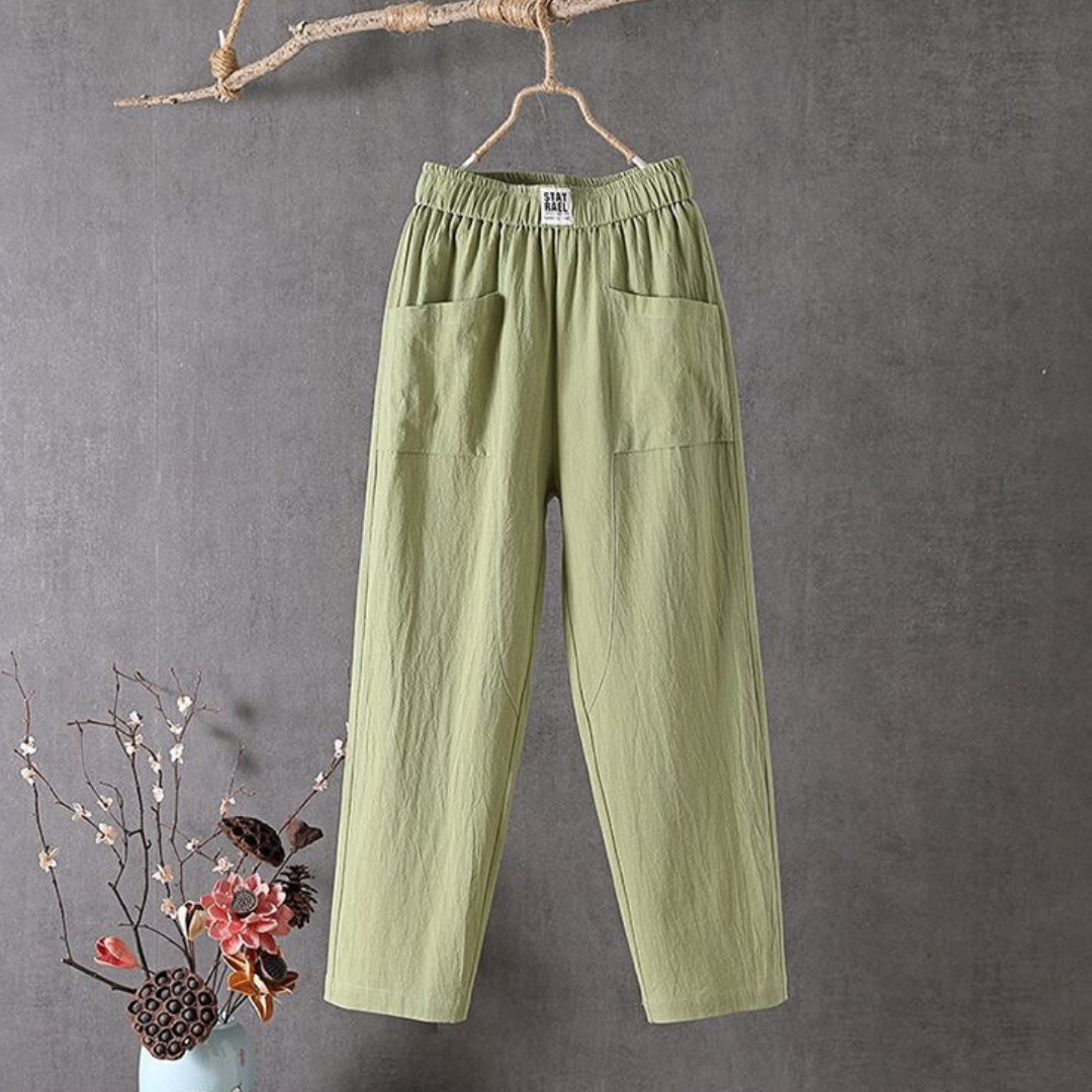 Hannah Ease Linen Pants – Classic Korean Style