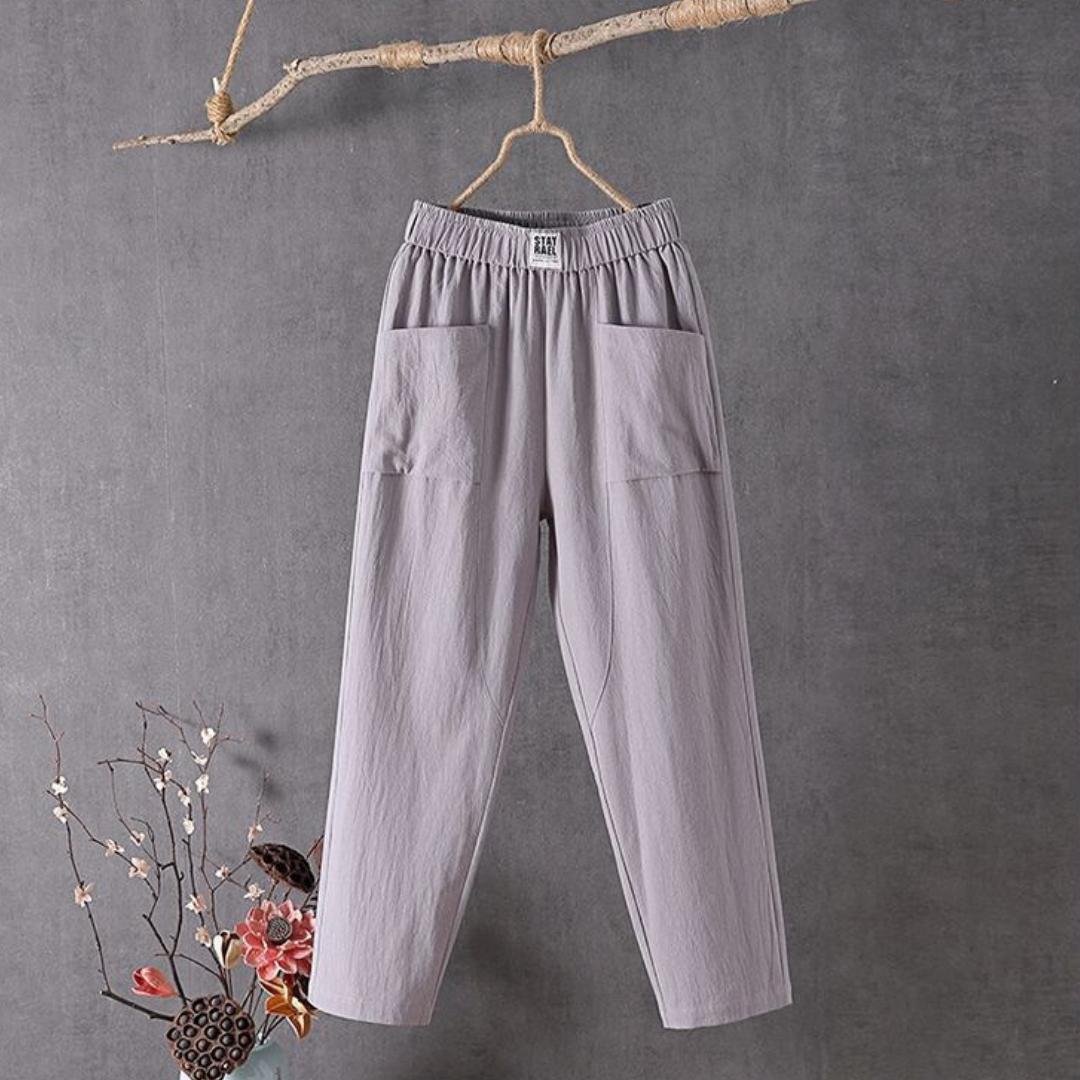 Hannah Ease Linen Pants – Classic Korean Style