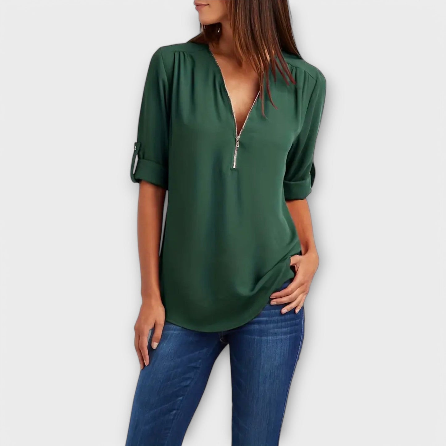 Ruby Relaxed Chic V-Neck Blouse