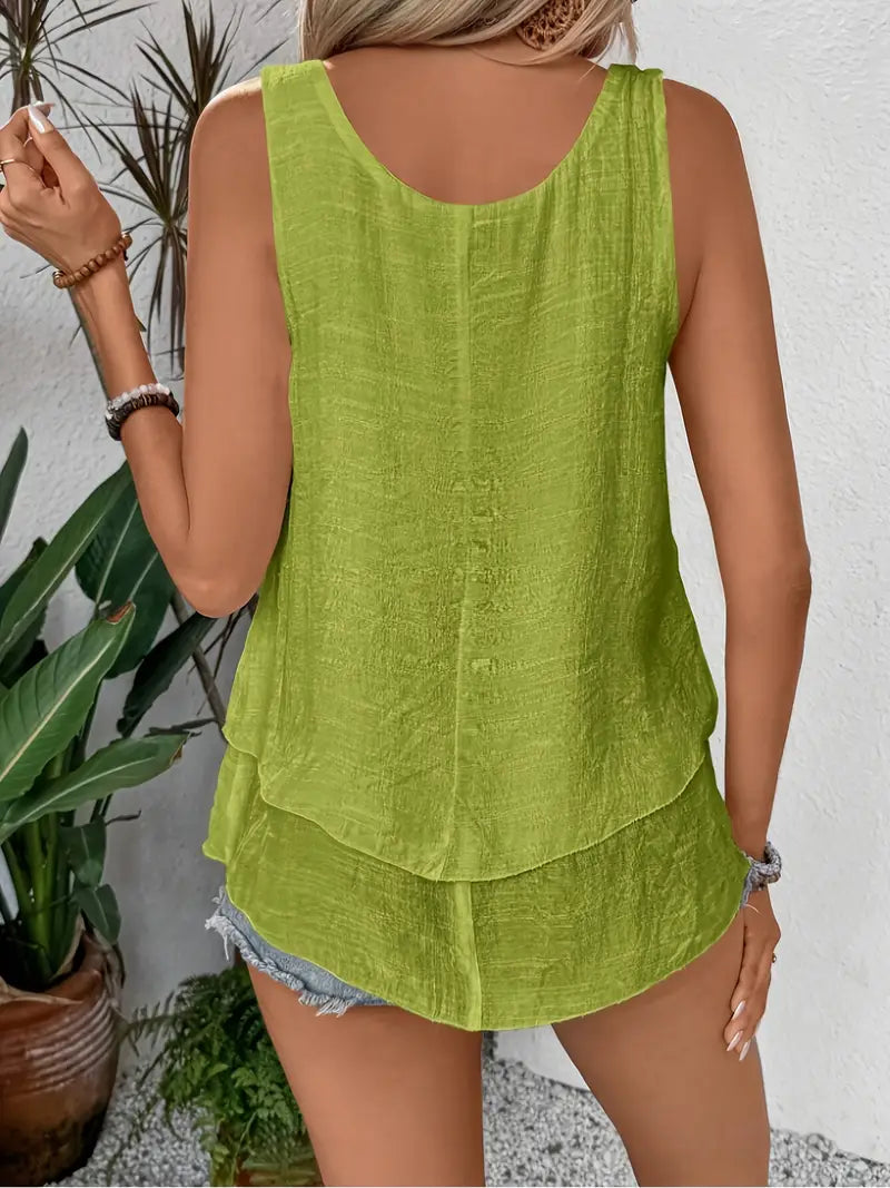 Leonie Layered Tank Top with Ruffle