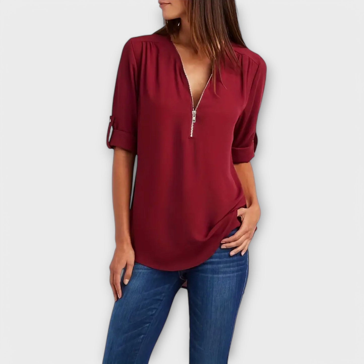 Ruby Relaxed Chic V-Neck Blouse