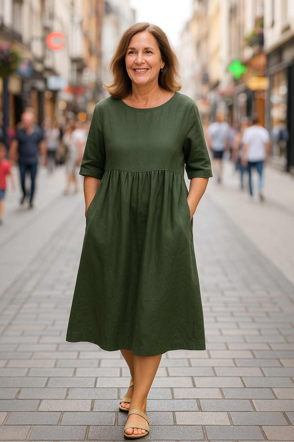 Eloise Easy-Care Cotton Day Dress