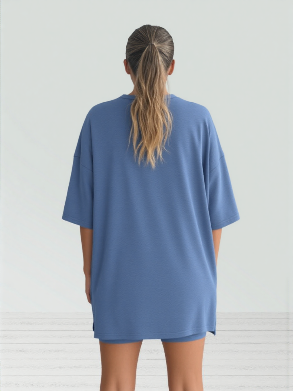 Weekend Ease Set – Relaxed Shirt & Biker Shorts