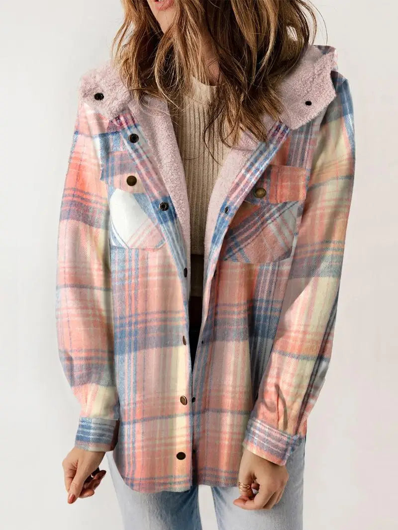 Claire Cozy Plaid Fleece Jacket