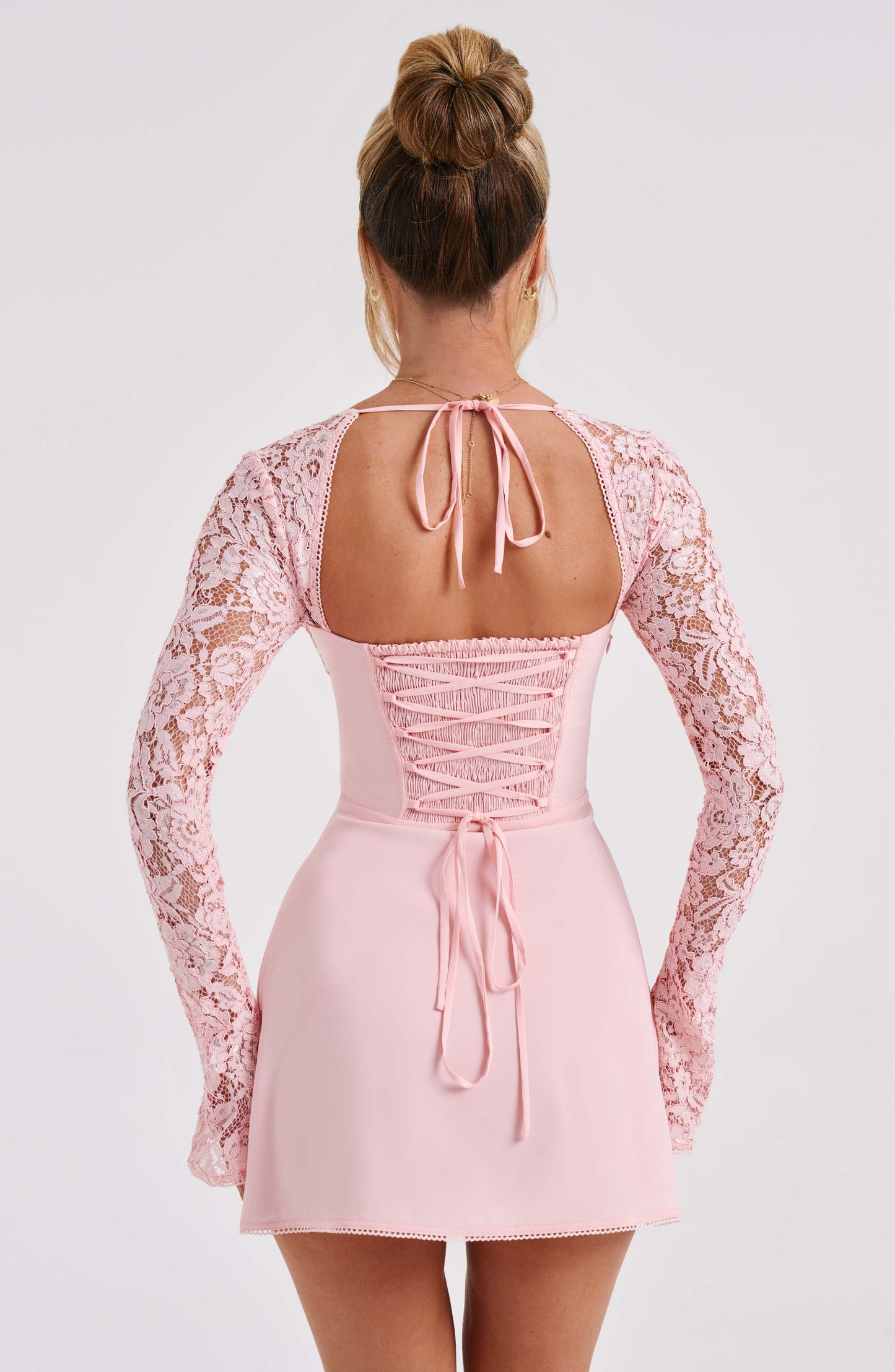 Elodie Luxe Floral Lace Mini Dress with Sweetheart Neckline & Structured Cups